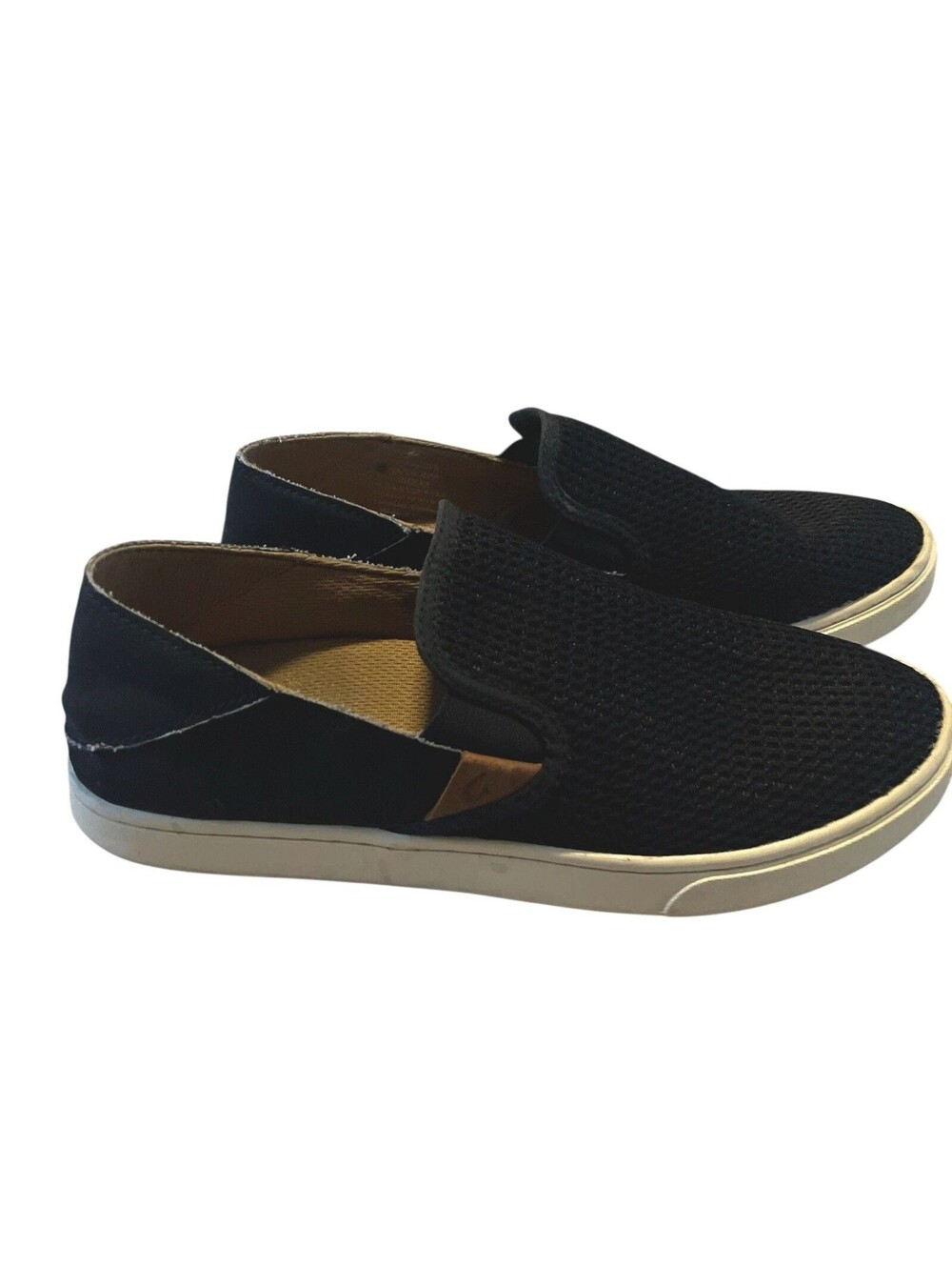 OluKai Pehuea Slip On Shoes Women's 8.5 Black Mesh Casual Loafers Comfort